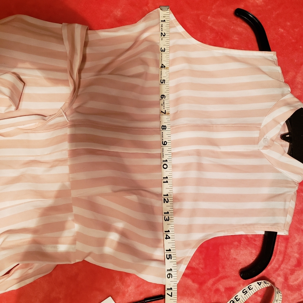 NWT CALVIN KLEIN cream/white striped shirt cotton dress (2) - Picture 15 of 15